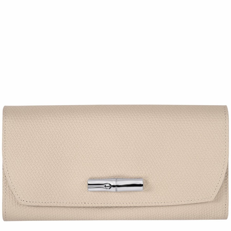 Nude Longchamp Roseau Continental Women's Wallets